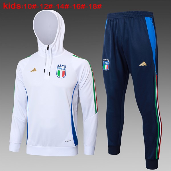 Kinder Hoodies Italien 2024-2025 Weiß 3